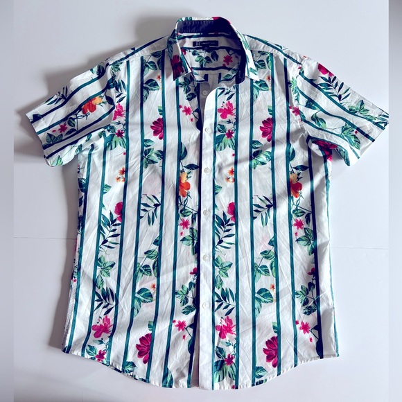 Men’s INC Brand Short Sleeved Button Down - Size Medium Hawaiian Shirt - Picture 1 of 4